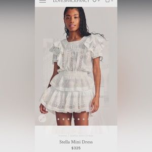 LoveShackFancy Stella Mini Dress - White